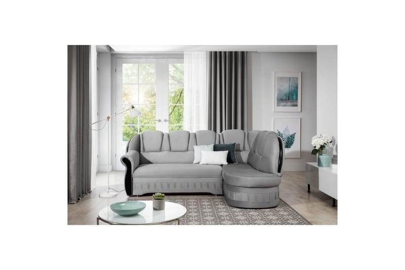 Hjørnesofa Eltap Lord 243x180x112 cm - Monolith 84, Lys Grå, Højre - Møbler - Sofaer - Sovesofaer