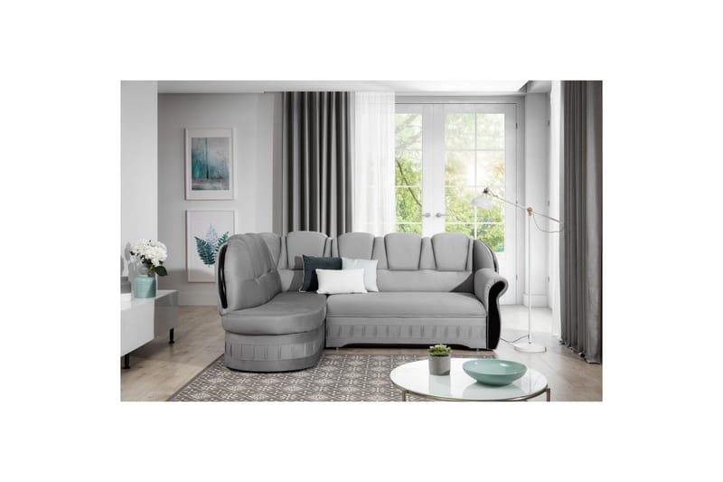 Hjørnesofa Eltap Lord 243x180x112 cm - Monolith 84, Lys Grå, Venstre - Møbler - Sofaer - Sovesofaer