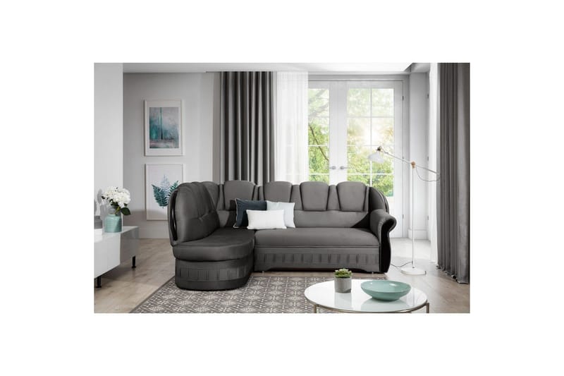 Hjørnesofa Eltap Lord 243x180x112 cm, Nube 5, Grå, Venstre