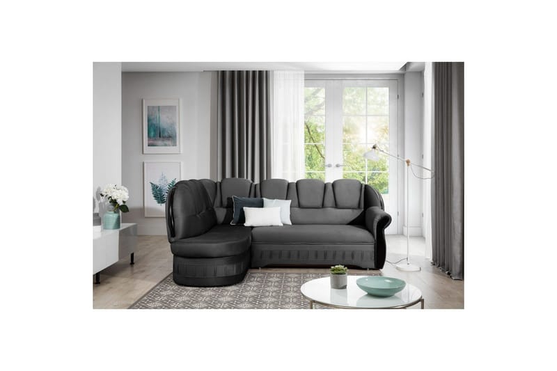 Hjørnesofa Eltap Lord 243x180x112 cm, Nube 6, Mørkegrå, Venstre
