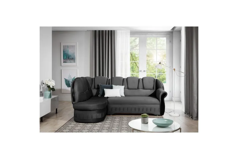 Hjørnesofa Eltap Lord 243x180x112 cm - Nube 6, Mørkegrå, Venstre - Møbler - Sofaer - Sovesofaer
