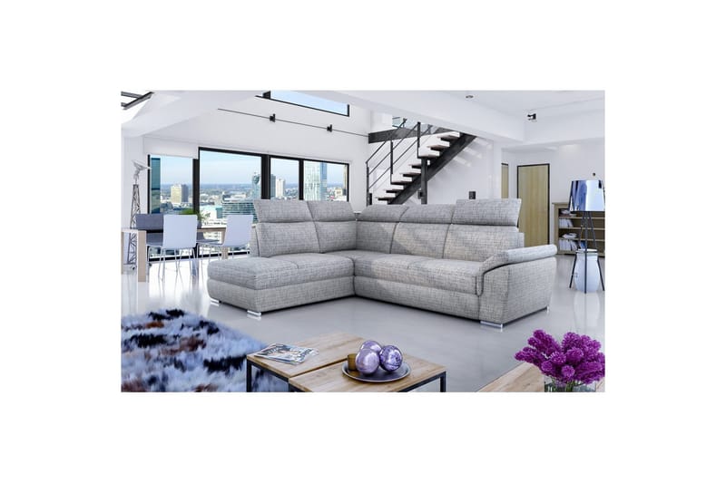 Hjørnesofa Eltap Loreto 260x210x102 cm - Berlin 01, Grå, Venstre - Møbler - Sofaer - Sovesofaer