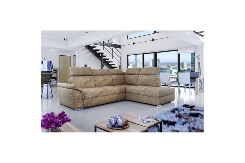 Hjørnesofa Eltap Loreto 260x210x102 cm, Berlin 03, Beige, Højre