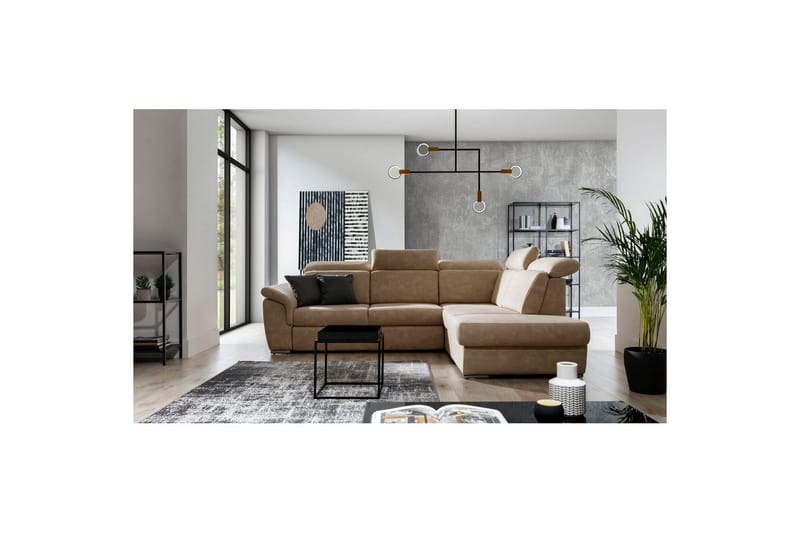 Hjørnesofa Eltap Loreto 260x210x102 cm, Dora 21, Beige, Højre