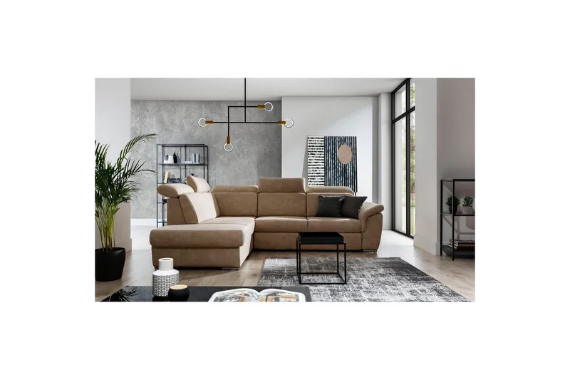 Hjørnesofa Eltap Loreto 260x210x102 cm - Dora 21, Beige, Venstre - Møbler - Sofaer - Sovesofaer