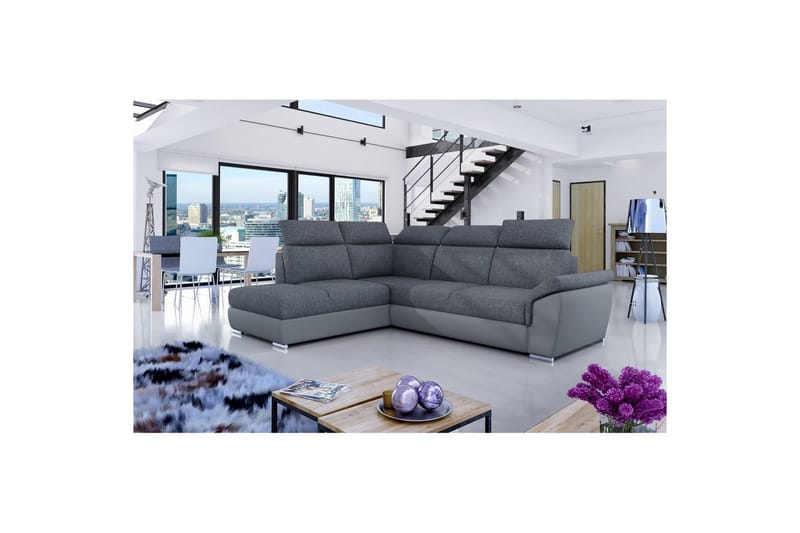Hjørnesofa Eltap Loreto 260x210x102 cm - Inari 96, Blød 29, Mørkegrå, Grå, Venstre - Møbler - Sofaer - Sovesofaer