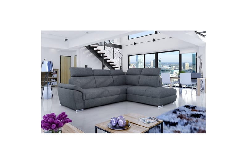 Hjørnesofa Eltap Loreto 260x210x102 cm - Inari 96, Mørkegrå, Højre - Møbler - Sofaer - Sovesofaer