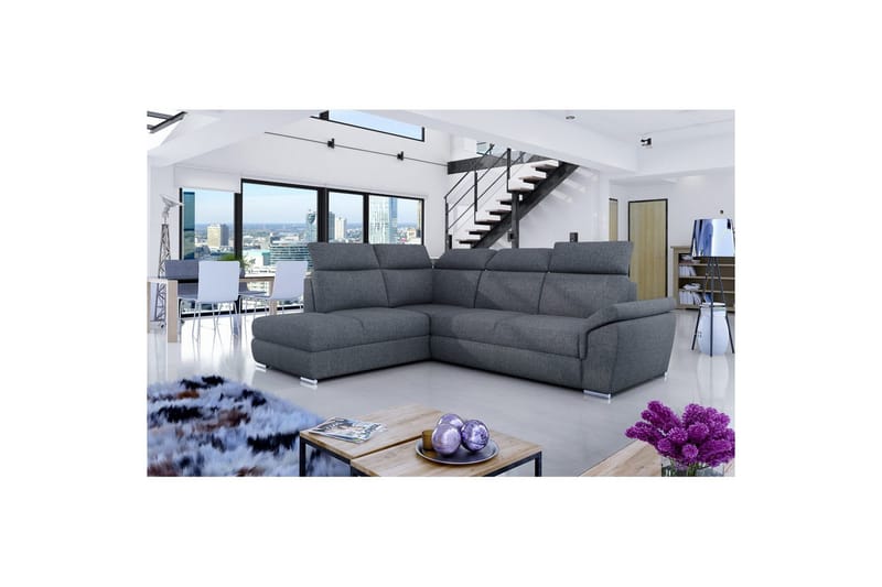 Hjørnesofa Eltap Loreto 260x210x102 cm - Inari 96, Mørkegrå, Venstre - Møbler - Sofaer - Sovesofaer