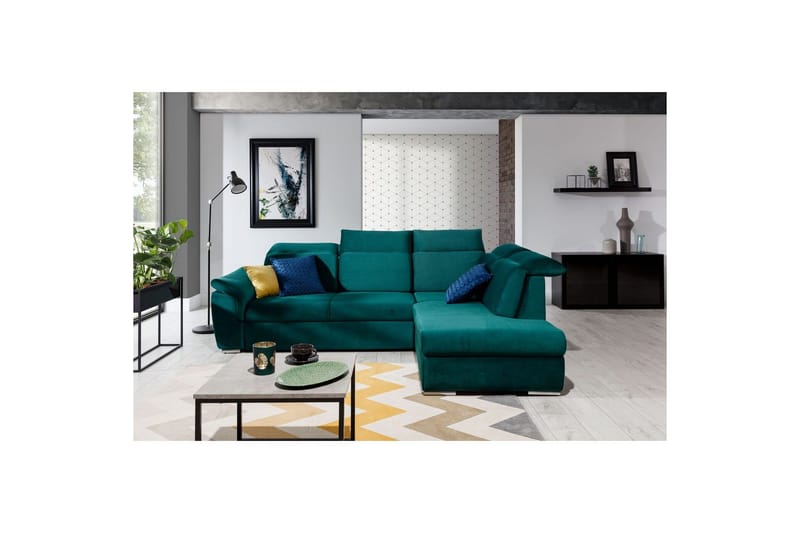 Hjørnesofa Eltap Loreto 260x210x102 cm, Kronos 19, Mørkegrøn, Højre