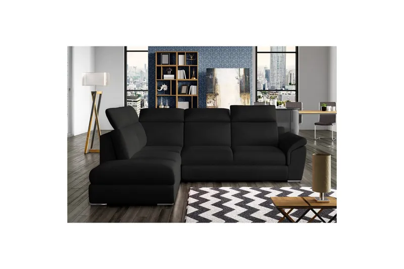 Hjørnesofa Eltap Loreto 260x210x102 cm - Mat Velvet 99, Blå, Venstre - Møbler - Sofaer - Sovesofaer