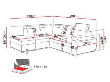 hjørnesofa Hjørnesofa BOSTON 2 Flow 21 Højre - Møbler - Sofaer - Sovesofaer