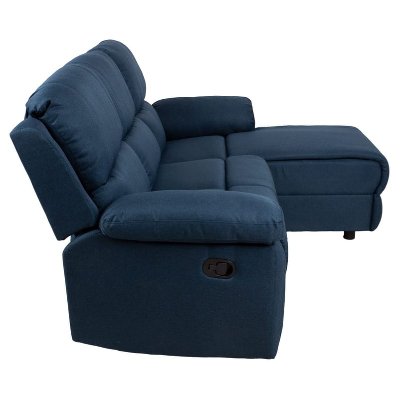 Hjørnesofa HOME4YOU BERIT manuel recliner Mørkeblå Højre hjørne - mørkeblå - Møbler - Sofaer - Recliner sofaer