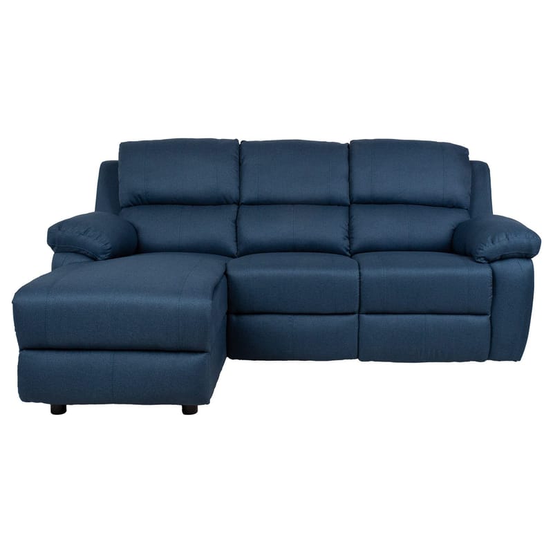 Hjørnesofa HOME4YOU BERIT manuel recliner Mørkeblå Venstre hjørne - mørkeblå - Møbler - Sofaer - Recliner sofaer
