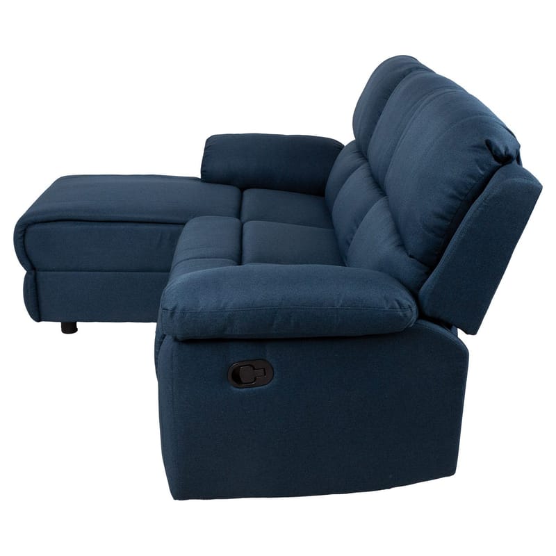 Hjørnesofa HOME4YOU BERIT manuel recliner Mørkeblå Venstre hjørne - mørkeblå - Møbler - Sofaer - Recliner sofaer