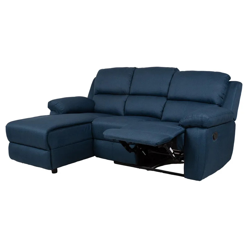 Hjørnesofa HOME4YOU BERIT manuel recliner Mørkeblå Venstre hjørne - mørkeblå - Møbler - Sofaer - Recliner sofaer