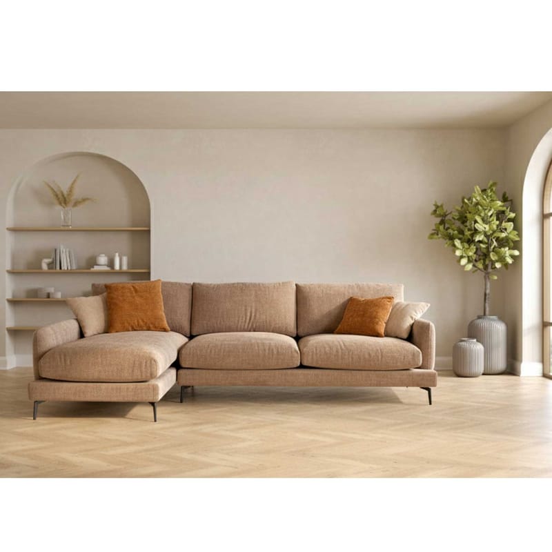 Hjørnesofa HOME4YOU Daisy Beige Venstre hjørne - beige - Møbler - Sofaer - Hjørnesofa