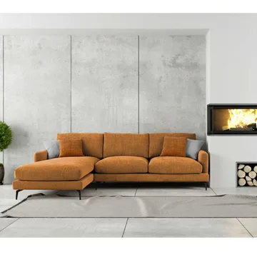 Hjørnesofa HOME4YOU Daisy Brun Højre hjørne - brun - Møbler - Sofaer - Hjørnesofa