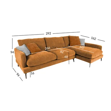 Hjørnesofa HOME4YOU Daisy Brun Højre hjørne - brun - Møbler - Sofaer - Hjørnesofa
