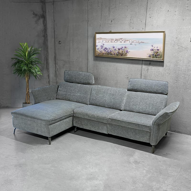 Hjørnesofa HOME4YOU Dayton elektrisk recliner Lysegrå Højre hjørne - lysegrå - Møbler - Sofaer - Recliner sofaer