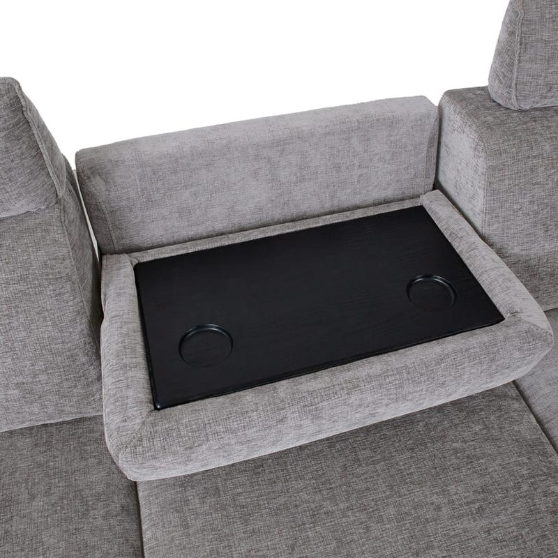 Hjørnesofa HOME4YOU Dayton elektrisk recliner Lysegrå Højre hjørne - lysegrå - Møbler - Sofaer - Recliner sofaer