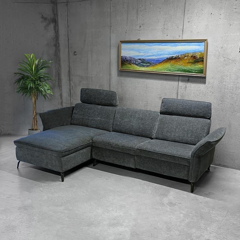 Hjørnesofa HOME4YOU Dayton elektrisk recliner Mørkegrå Højre hjørne - mørkegrå - Møbler - Sofaer - Recliner sofaer