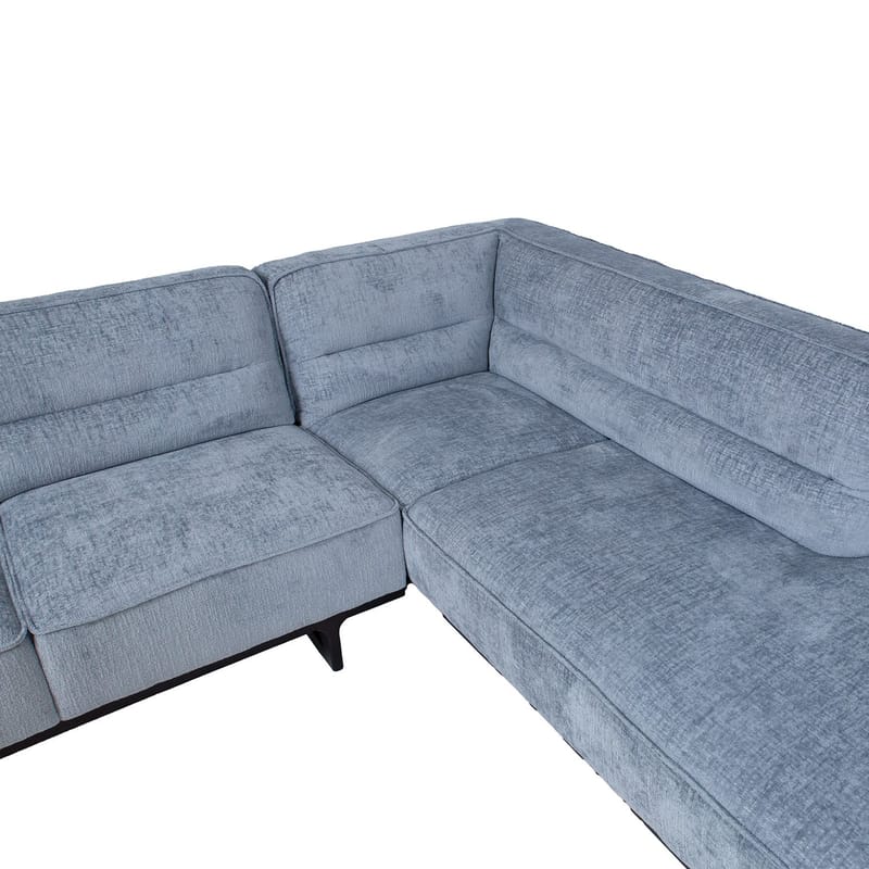 Hjørnesofa HOME4YOU Hasso sølvgrå Højre hjørne - sølvgrå - Møbler - Sofaer - Hjørnesofa
