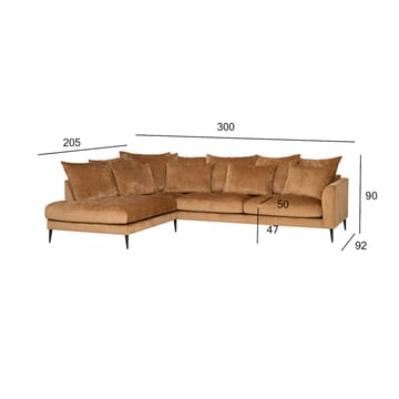 Hjørnesofa HOME4YOU Lartes brun Venstre hjørne - Brun - Møbler - Sofaer - Sofa med chaiselong