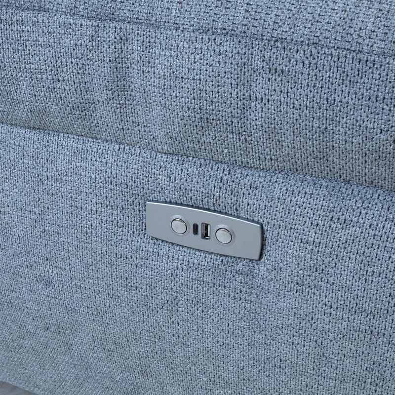 Hjørnesofa HOME4YOU Luzern elektrisk recliner Blågrå Højre hjørne - blågrå - Møbler - Sofaer - Recliner sofaer