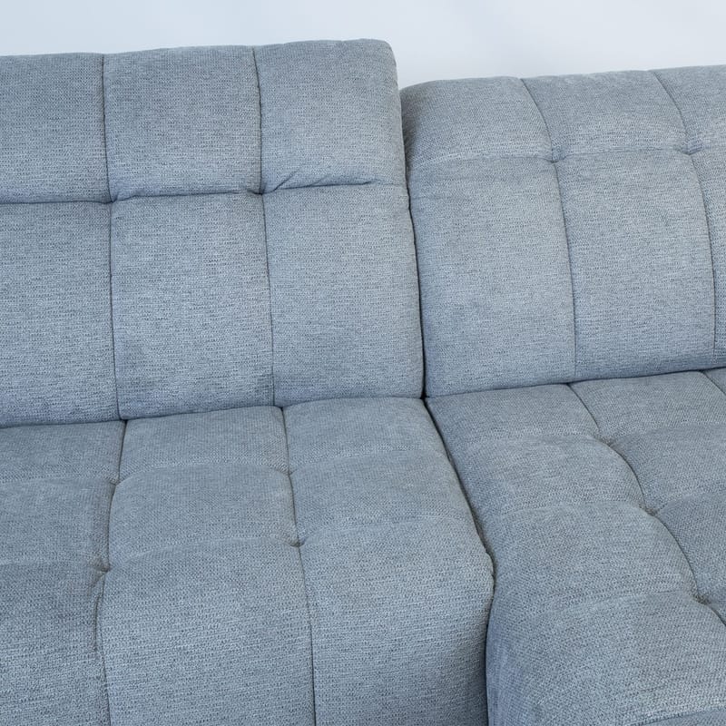 Hjørnesofa HOME4YOU Luzern elektrisk recliner Blågrå Højre hjørne - blågrå - Møbler - Sofaer - Recliner sofaer