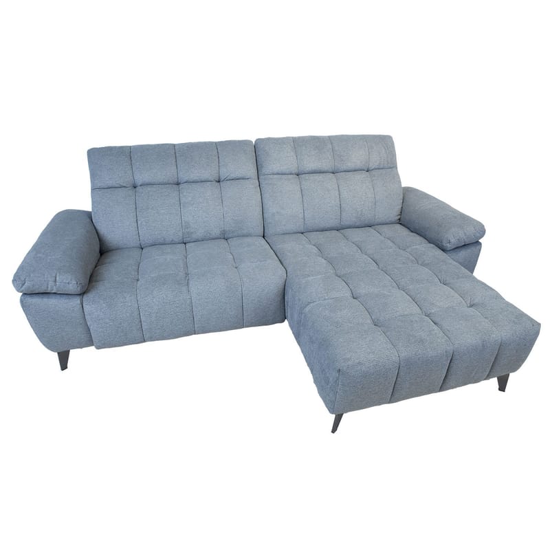 Hjørnesofa HOME4YOU Luzern elektrisk recliner Blågrå Højre hjørne - blågrå - Møbler - Sofaer - Recliner sofaer