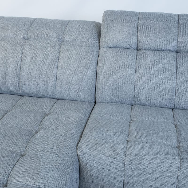 Hjørnesofa HOME4YOU Luzern elektrisk recliner Blågrå Venstre hjørne - blågrå - Møbler - Sofaer - Recliner sofaer