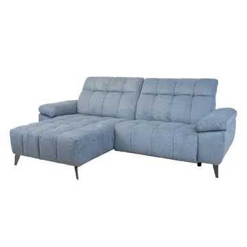 Hjørnesofa HOME4YOU Luzern elektrisk recliner Blågrå Venstre hjørne - blågrå - Møbler - Sofaer - Recliner sofaer