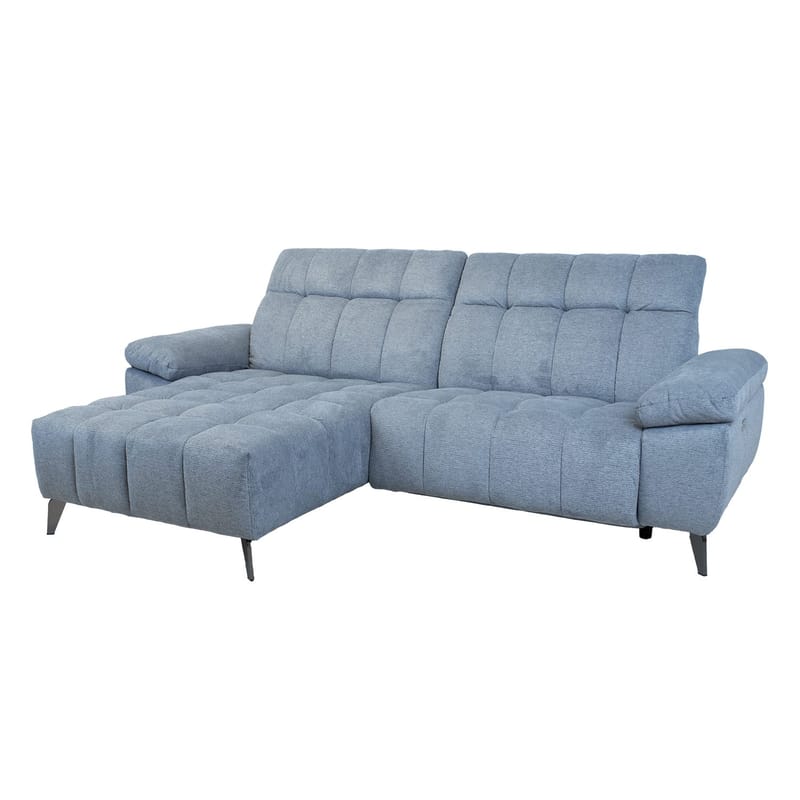Hjørnesofa HOME4YOU Luzern elektrisk recliner Blågrå Venstre hjørne - blågrå - Møbler - Sofaer - Recliner sofaer