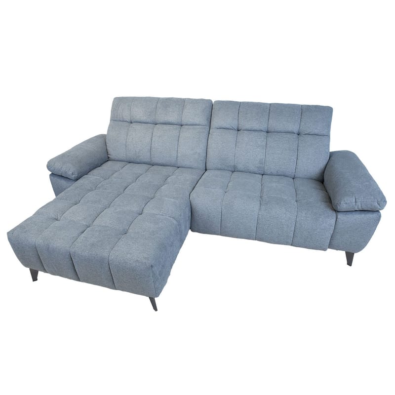 Hjørnesofa HOME4YOU Luzern elektrisk recliner Blågrå Venstre hjørne - blågrå - Møbler - Sofaer - Recliner sofaer