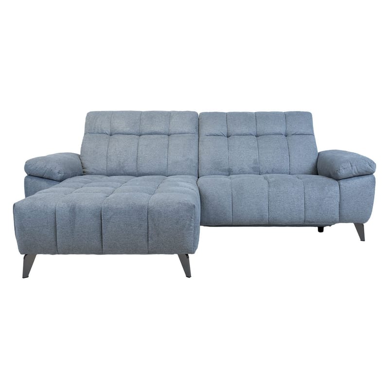 Hjørnesofa HOME4YOU Luzern elektrisk recliner Blågrå Venstre hjørne - blågrå - Møbler - Sofaer - Recliner sofaer