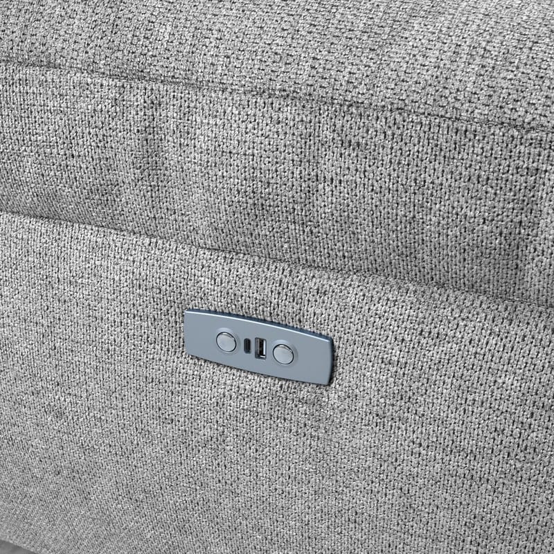 Hjørnesofa HOME4YOU Luzern elektrisk recliner Lysegrå Højre hjørne - lysegrå - Møbler - Sofaer - Recliner sofaer