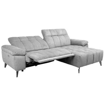 Hjørnesofa HOME4YOU Luzern elektrisk recliner Lysegrå Højre hjørne - lysegrå - Møbler - Sofaer - Recliner sofaer