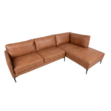 Hjørnesofa HOME4YOU Sofia brun Højre hjørne - brun - Møbler - Sofaer - Lædersofaer