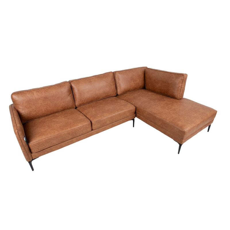 Hjørnesofa HOME4YOU Sofia brun Højre hjørne - brun - Møbler - Sofaer - Hjørnesofa
