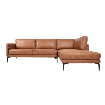 Hjørnesofa HOME4YOU Sofia brun Højre hjørne - brun - Møbler - Sofaer - Lædersofaer