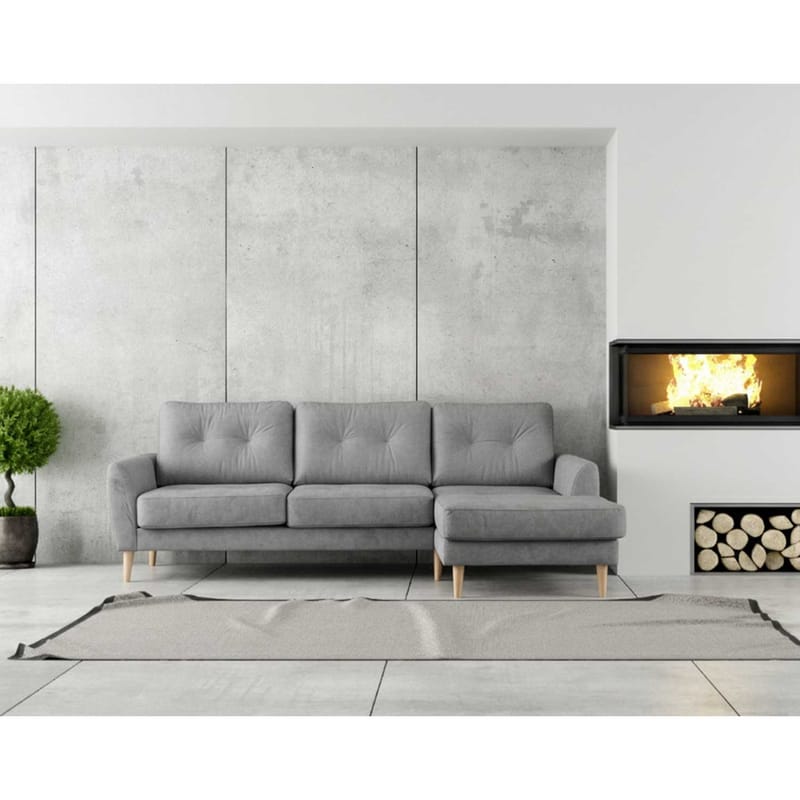 Hjørnesofa Ivarby Højre - grå - Møbler - Sofaer - Hjørnesofa
