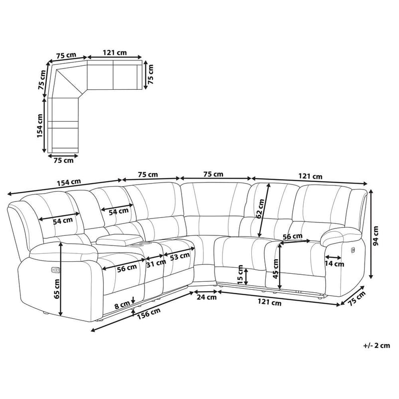 Hjørnesofa Manuel Rokke - Møbler - Sofaer - Recliner sofaer