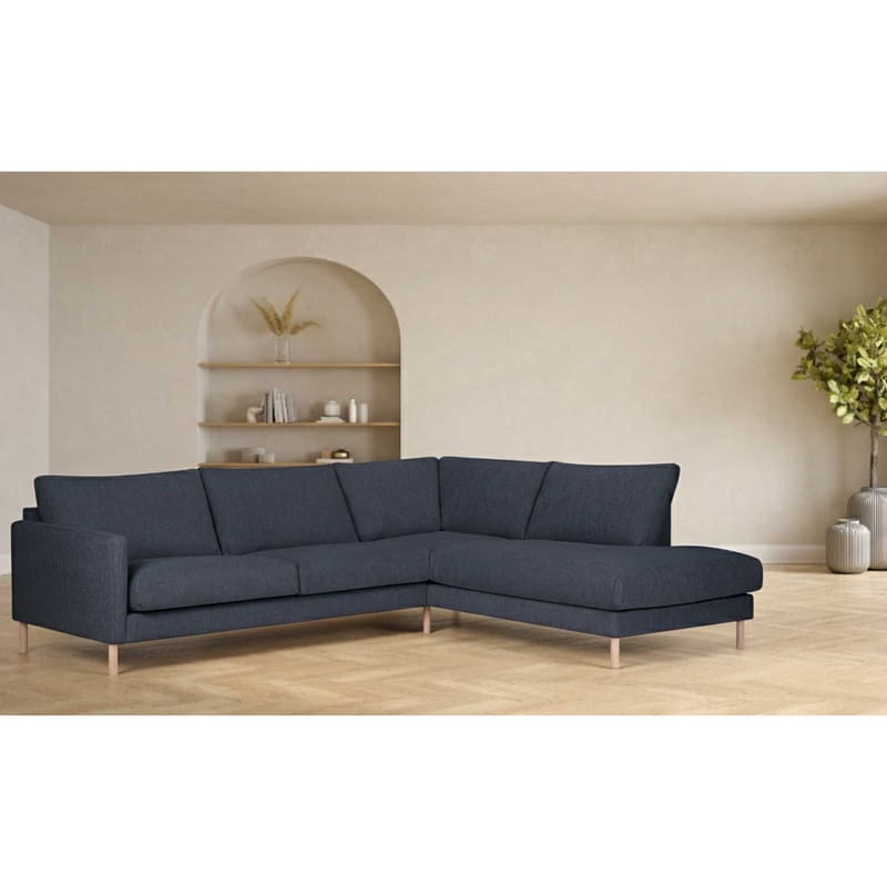 Hjørnesofa Marnor Højre - Blå - Møbler - Sofaer - Hjørnesofa