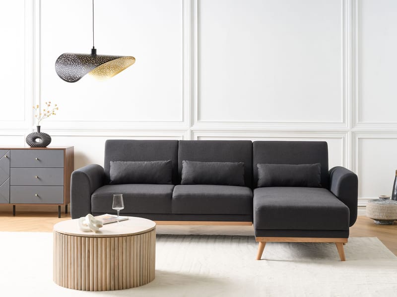 Hjørnesofa Ollsta venstrevendt - Sort - Møbler - Sofaer - Sovesofaer