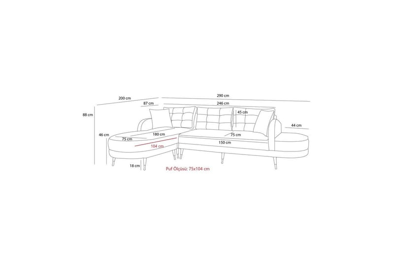 Hjørnesofa-seng Albuferia Hjørne Antracit - Antracit - Møbler - Sofaer - Sofa med chaiselong
