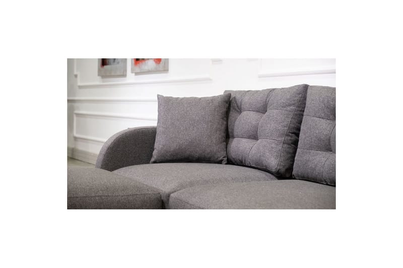 Hjørnesofa-seng Albuferia Hjørne Antracit - Antracit - Møbler - Sofaer - Sofa med chaiselong