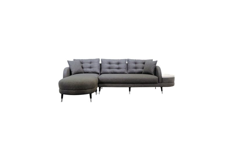 Hjørnesofa-seng Albuferia Hjørne Antracit - Antracit - Møbler - Sofaer - Sofa med chaiselong