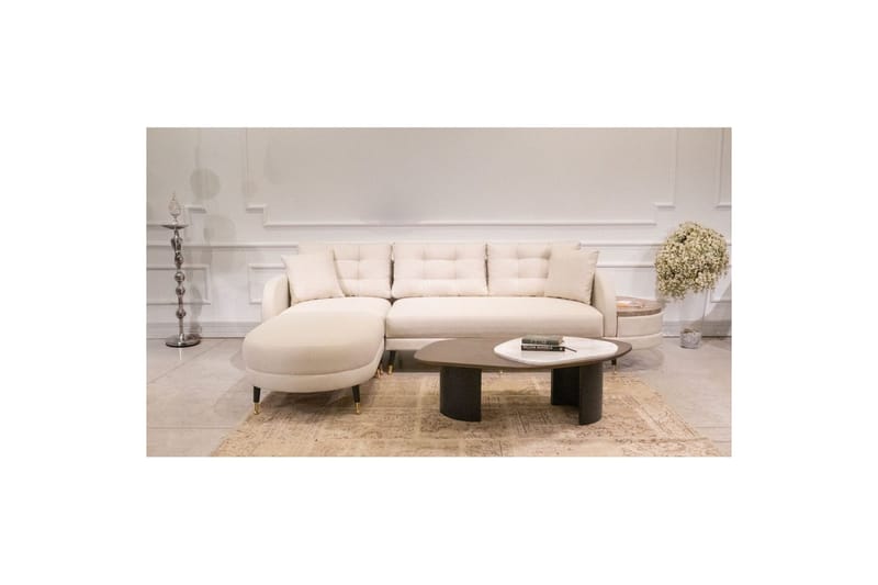 Hjørnesofa-seng Albuferia Hjørne Creme - Creme - Møbler - Sofaer - Sofa med chaiselong