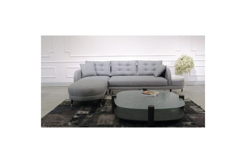Hjørnesofa-seng Albuferia Hjørne Grå - Grå - Møbler - Sofaer - Sofa med chaiselong