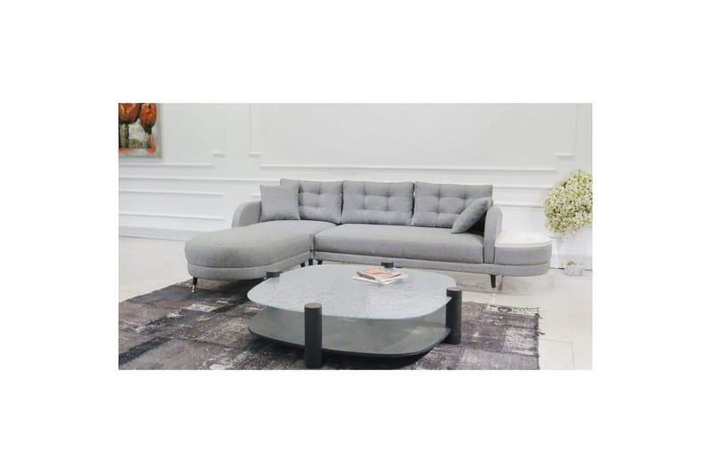 Hjørnesofa-seng Albuferia Hjørne Grå - Grå - Møbler - Sofaer - Sofa med chaiselong